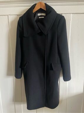 Mango Wool-Blend Black Women's Coat